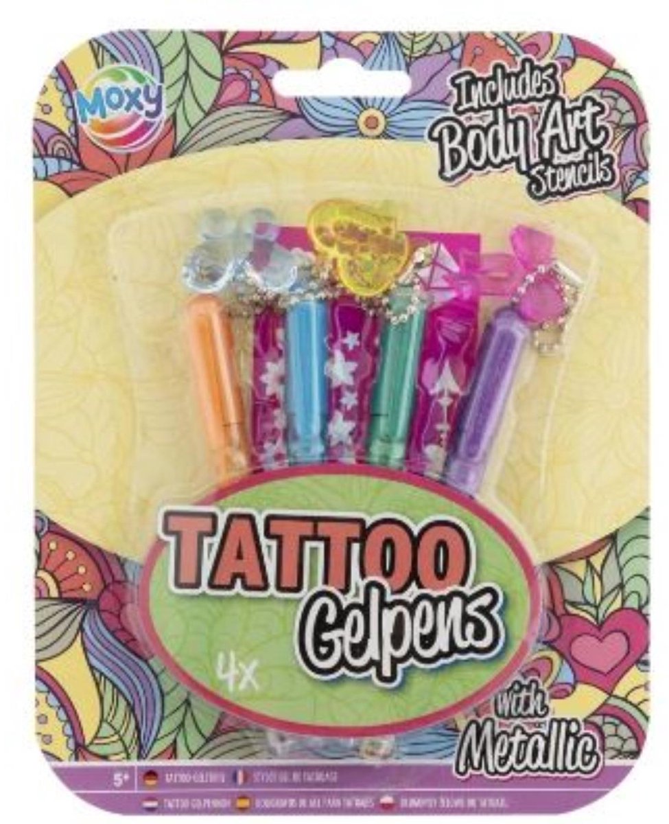 Moxy Tattoo gelpennen metallic set a 4