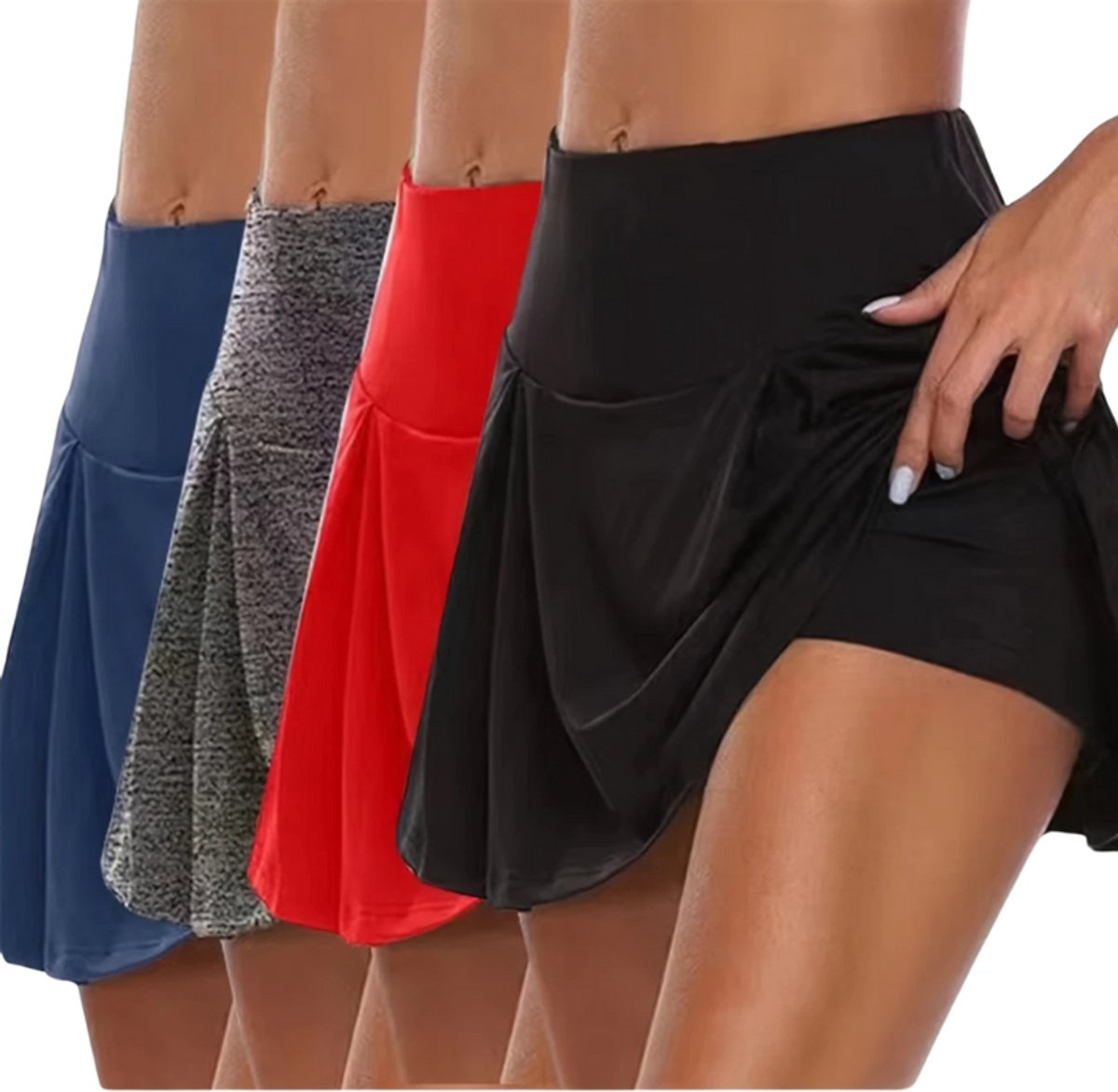 Nivard Broekrok Dames Skort Korte Broek Culotte Wandelrok 4 Pcs Gemengd