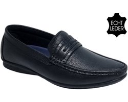 Sagar Shoes® - Heren Schoenen - 100% Echt Leer - Instappers Heren - Loafers Heren - Zwart - Maat 39