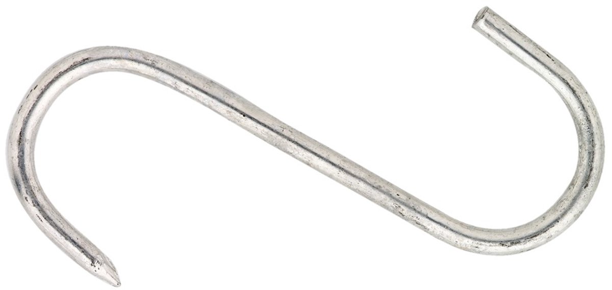 S-haak vleeshaak vertind – 6,0x160 mm
