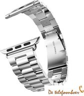 Metalen Armband Geschikt Voor Apple Watch Series 1/2/3/4 42/44 MM Horloge Band Strap iWatch Schakel Polsband – chroom / RvS geborsteld.