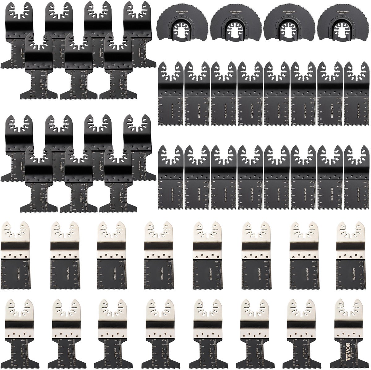 50 Stuks Oscillerende Zaagbladen – Snelsluit Set voor Multifunctionele Gereedschappen – HCS Zaagbladen voor Hout, Kunststof, Metaal, Spijkers en Schroeven – Compatibel met Dewalt, Dremel, Fein, Worx, Bosch, Makita en Milwaukee – foto 6