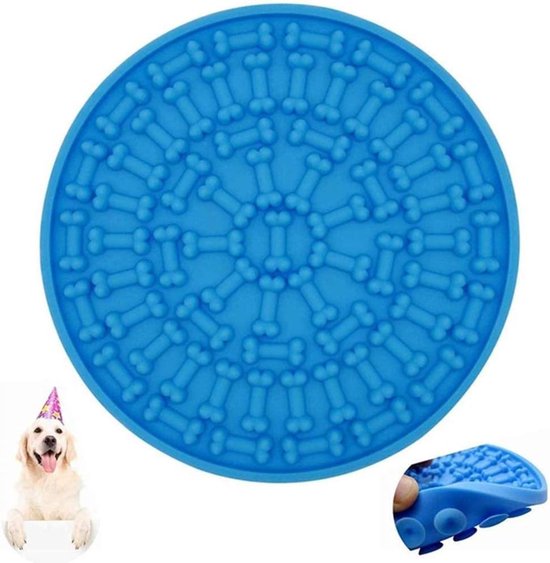 Honden likmat voor in de douche, in bad, of voor het borstelen - gemakkelijk te verplaatsen en voedsel op aan te brengen - voermat - lick pad - afleidingspad - slowfeeder - anti-schrok voerbak