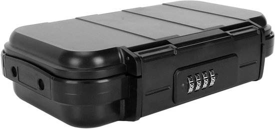 Draagbare kluis, combinatie veiligheidskoffer LockBox met code, waterdichte anti-diefstal mini reiskluis met afneembare kettingslot doos (zwart Draagbare kluis, combinatie veiligheidskoffer LockBox met code, waterdichte anti-diefstal mini reiskluis met afneembare kettingslot doos (zwart