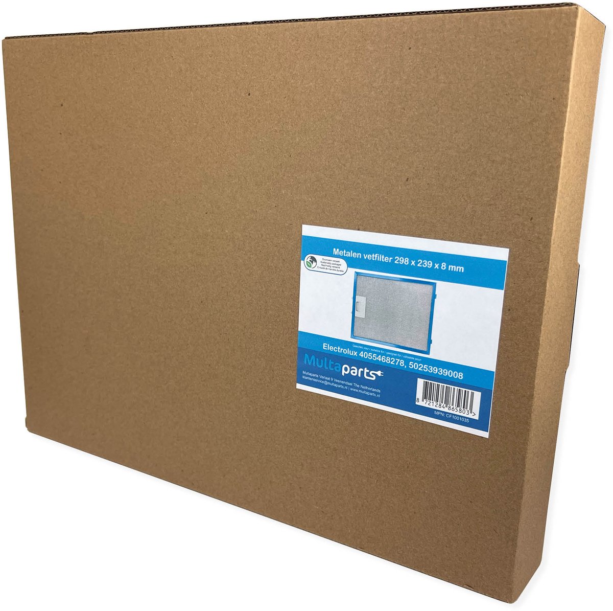 Multaparts® metalen vetfilter 298 x 239 x 8 mm voor diverse afzuigkappen thumbnail 2