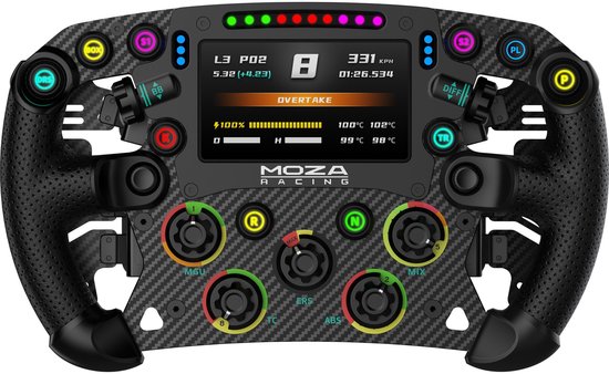 Foto: Moza racing fsr2 formula wheel premium formule 1 simracing stuurwiel met 4 3 touchscreen pc