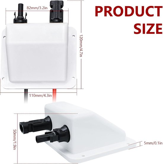 dakdoorvoer IP68 waterdichte ABS zonne-energie 2-weg / 1-weg draaibaar