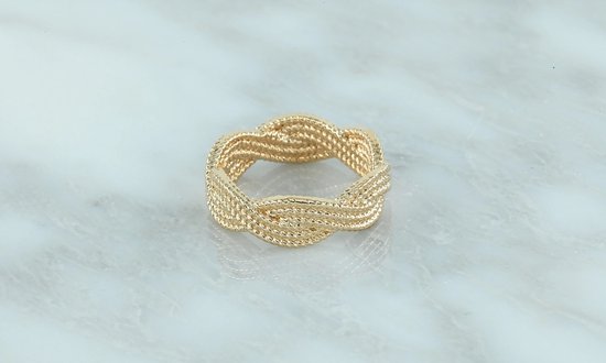 Ring tressée plaquée or 18 carats taille 52 / 16,50 mm