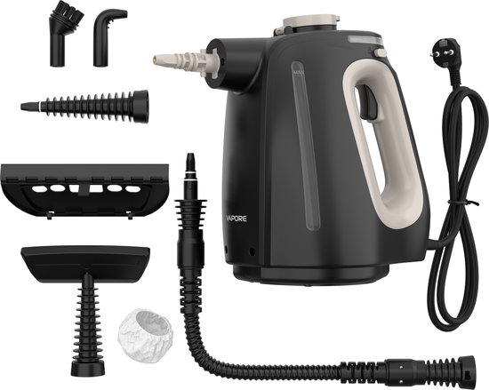 Vapore 11-in-1 Stoomreiniger - 1350W - 530ML - Incl. Opbergtas - Voor Vloer, Badkamer, Kleding en Bank - Tapijtreiniger - Handstoomreiniger - Handstomer - Stoomapparaat
