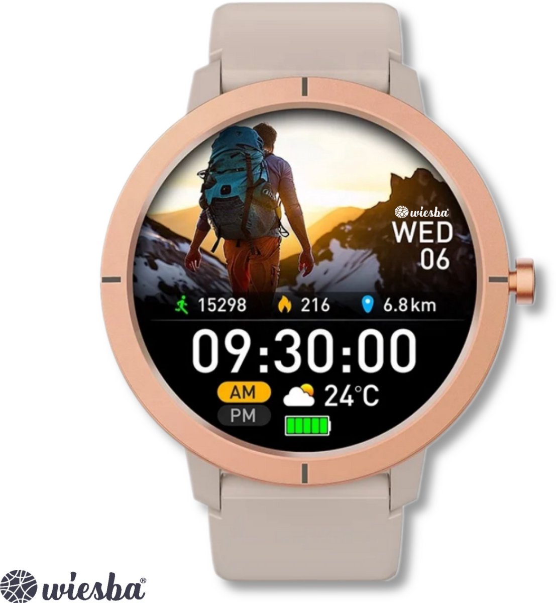 Wiesba Smartwatch Ultra-performance 76 Goud 1.32 inch GPS