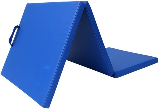 Sportmat Opvouwbaar - Blauw - 180 x 60 x 5 cm - Extra Dik - Opvouwbare Yogamat - Inklapbare Fitnessmat - Vloermat voor Yoga, Meditatie, Sport en Turnen - Turnmat