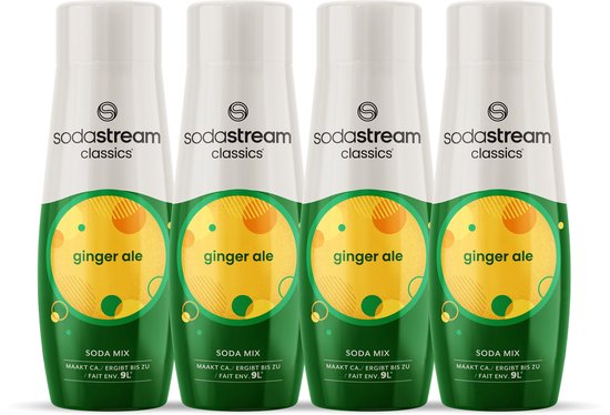 SodaStream Classics Ginger Ale siropen - Gember smaak - Goed voor 36L bruisende drank - 4 stuks - 4x440ml