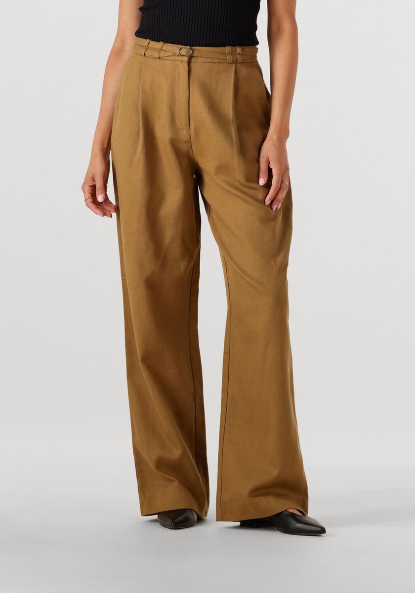 EDITED Louisa Trousers Broeken Dames - Oker - Maat 36