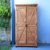 Thuys – Hugo Houten Opbergkast Coffee Bruin – Tuinkast Met Verzinkt dak – 3 legplanken En Bodem – FSC hout – 85 x 52 x 174cm