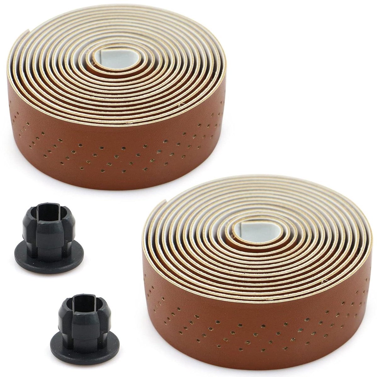 Allecto Plus - Fietsstuur Strap Antislip PU Lederen Wraps 2 Stuks - Ademende en comfortabele Fietsstuur Tape voor Racefiets - Zacht Fietsstuurriem met Antislip - Plakband.