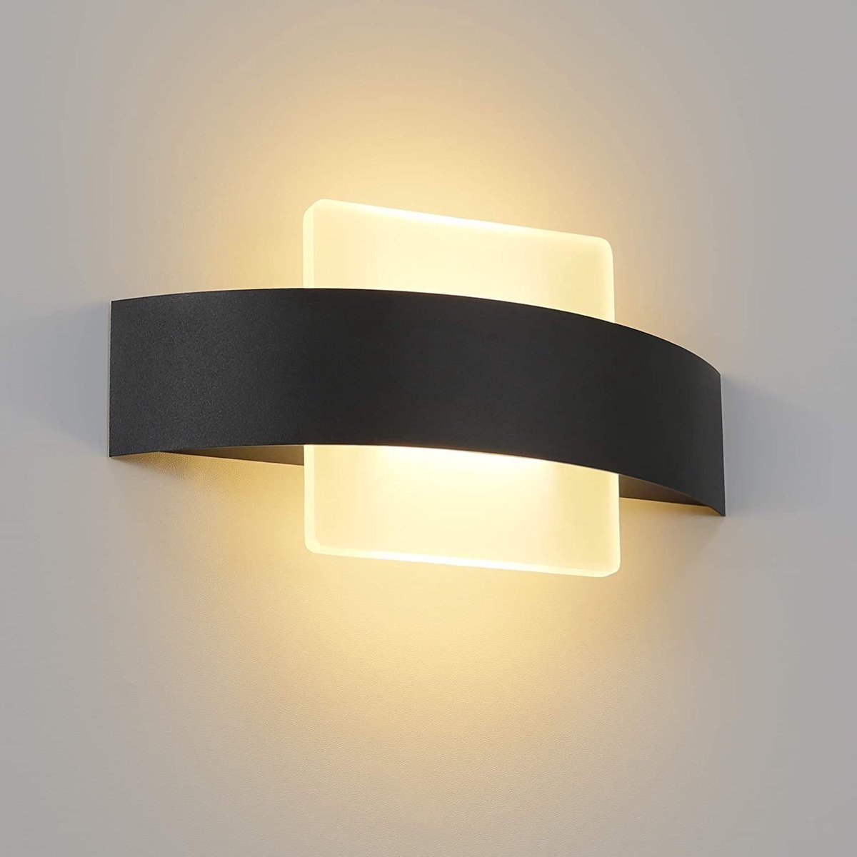 NETTLIFE LED Wandlamp - 6W - zwart en wit - vierkant - 3000K Warm wit Licht - binnen Wandverlichting - modern bed lamp 23,5 cm - voor slaapkamer | woonkamer | studie | trap