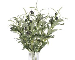 Unyqoos® Set van 10 Realistische Kunst Olijftakken voor Decoratie Binnen en Buiten, 30 cm