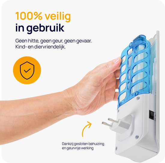 Wonact Muggenstekker - Muggenlamp - Vliegenlamp - 9W - tegen muggen, vliegen, fruitvliegjes en motten - Wit - Muggenvanger - anti muggenstekker met aan/uitknop - geurloos - geluidloos - met 10 lijmplaten - insectenlamp voor binnen
