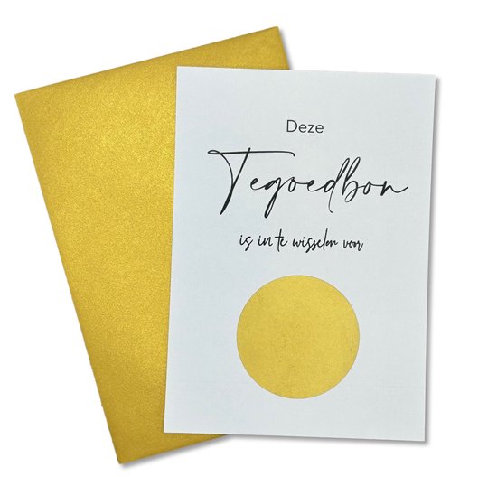 Tegoedbon, Tegoed, Cadeaubon, Cadeaukaart, DIY Kraskaart inclusief envelop, Verjaardags cadeau, Moederdag kado