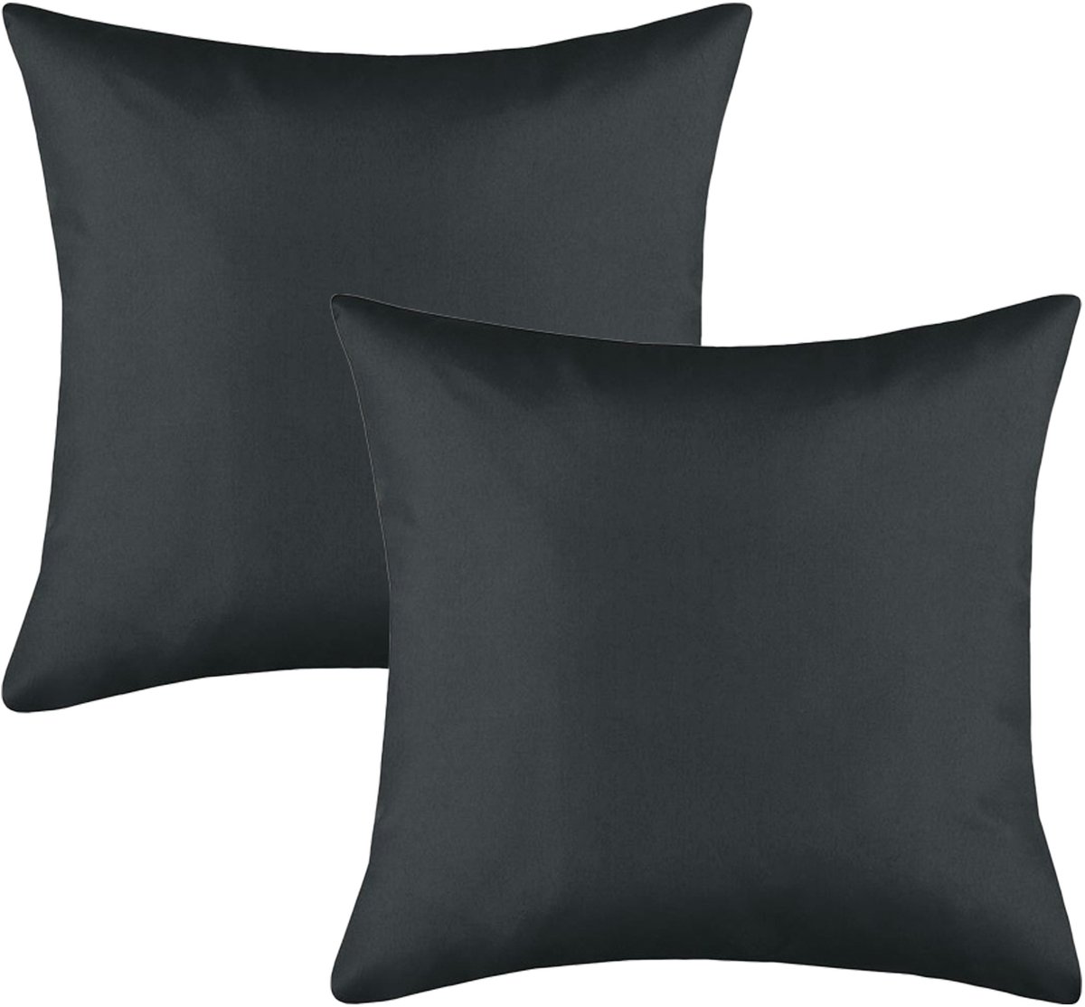 Stof Textile sierkussen Hawaii - 2x - antraciet - 40 x 40 cm - bank kussens - binnen/buiten - polyester
