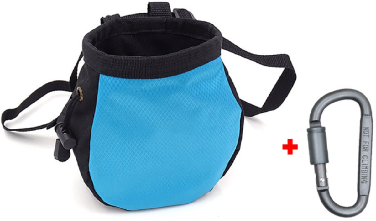 Chalk Bag - Pofzak - Grip Pofzak Klimmen - Magnesium Zak Boulderen - Boulder Chalk Bag - met Karabijnhaak - Geschikt voor rotsklimmen en fitnessgymnastiek - Blauw