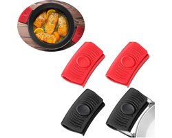 siliconen pannenlap-pannenlap siliconen-pannelappen in silicone-Siliconen Handgreephouders -siliconen handvat beschermers- Siliconen Hot Grip-Pan Handvat Cover-Voorkomt Dat Je Handen Verbranden- Pannen Greep-Voor braadpannen - ovens - pannen