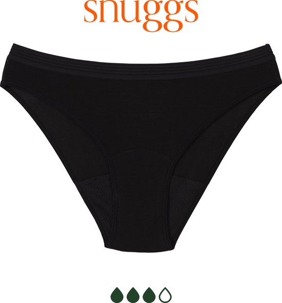Sous-vêtements menstruelle Snuggs à absorption maximale, Zwart , en Tencel , zéro déchet, taille M