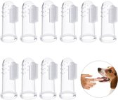 Hondentandenborstels - Vinger Tandenborstel - Set van 10 Honden Tandenborstels - Tandenborste - Geschikt Voor De Hond - Vingertandenborstel - Tandverzorging Hond - Tandverzorging Kat - Gebitsverzorging Dier - 10stuks
