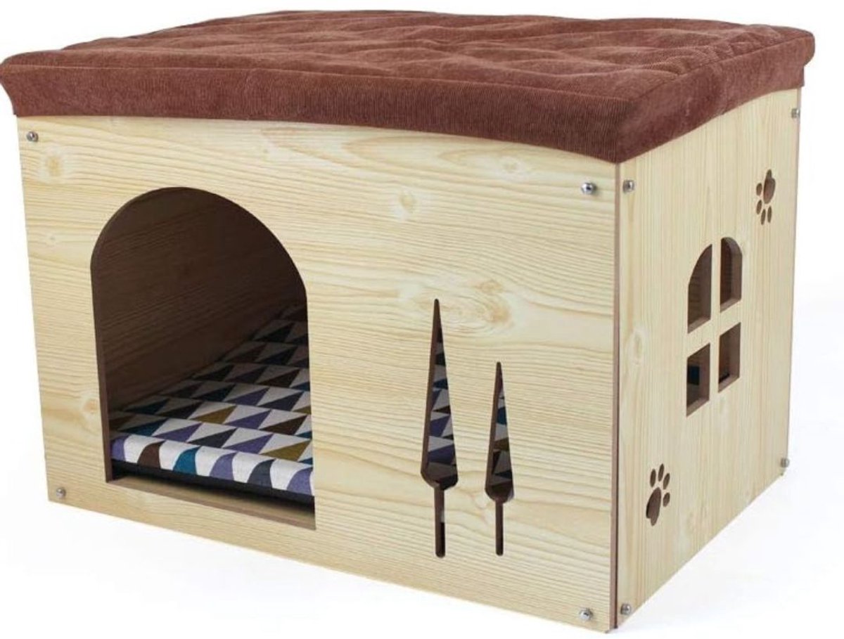 Kattenhuis voor Buiten - Kattenhok Binnen - Kattenbench - Kattenren - Bruin
