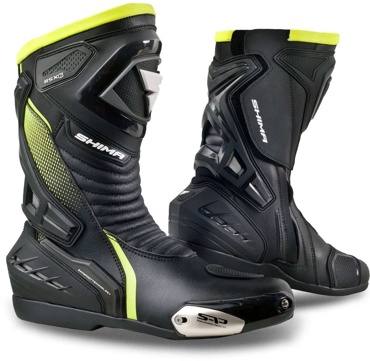 SHIMA RSX-6 Zwart Geel Motorlaarzen - Laars