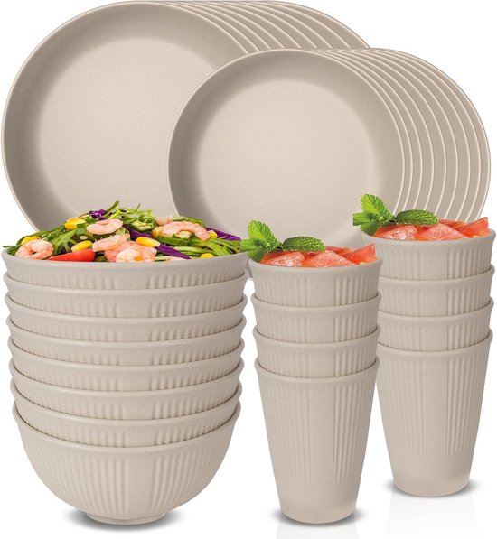 OLPRO Signature campingdinerset, 8-delig plastic bord, kom, mokset voor 2 personen, lichtgewicht campingservies voor volwassenen en kinderen, vaatwasmachinebestendig, ideaal voor picknick en OLPRO Signature campingdinerset, 8-delig plastic bord, kom, mokset voor 2 personen, lichtgewicht campingservies voor volwassenen en kinderen, vaatwasmachinebestendig, ideaal voor picknick en