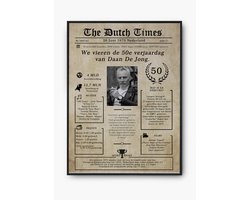 Gepersonaliseerde Verjaardagskrant – Poster in Retro Krantstijl met Foto en Naam – Origineel Cadeau voor 40e,50e, 60e, 70e, 80e Verjaardag-persoonlijk-Sarah-Abraham-alle jaren van 1930 tot heden-A4 mat-je wensen op de poster-cadeau met een foto