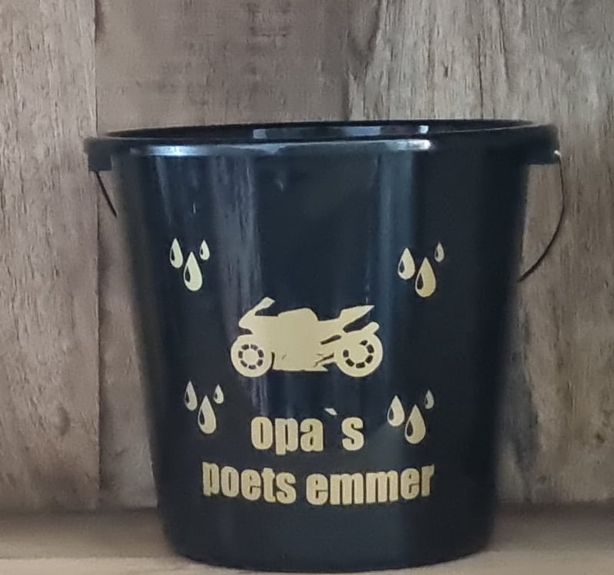 Cadeau emmer. Opa's poets emmer motor. Bouwemmer 12 Liter