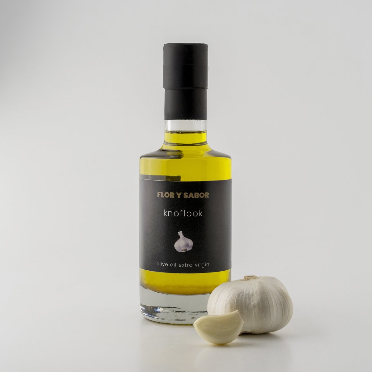Flor y Sabor extra virgin olijfolie knoflook' - 200ml fles