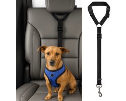 Hondengordel voor in de Auto - Verstelbaar - Hoofdsteun Gordel - Gordel Hond Auto - Zwart