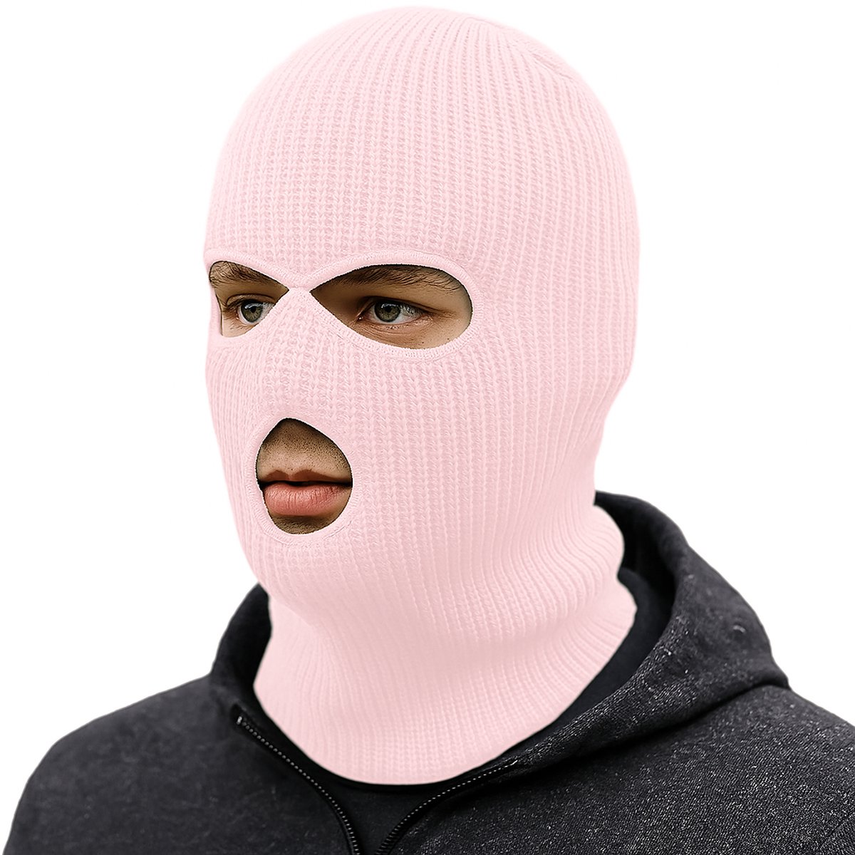 Facemask Sportmuts Driegats Muts Skimuts Bivak Balaclava Licht Roze
