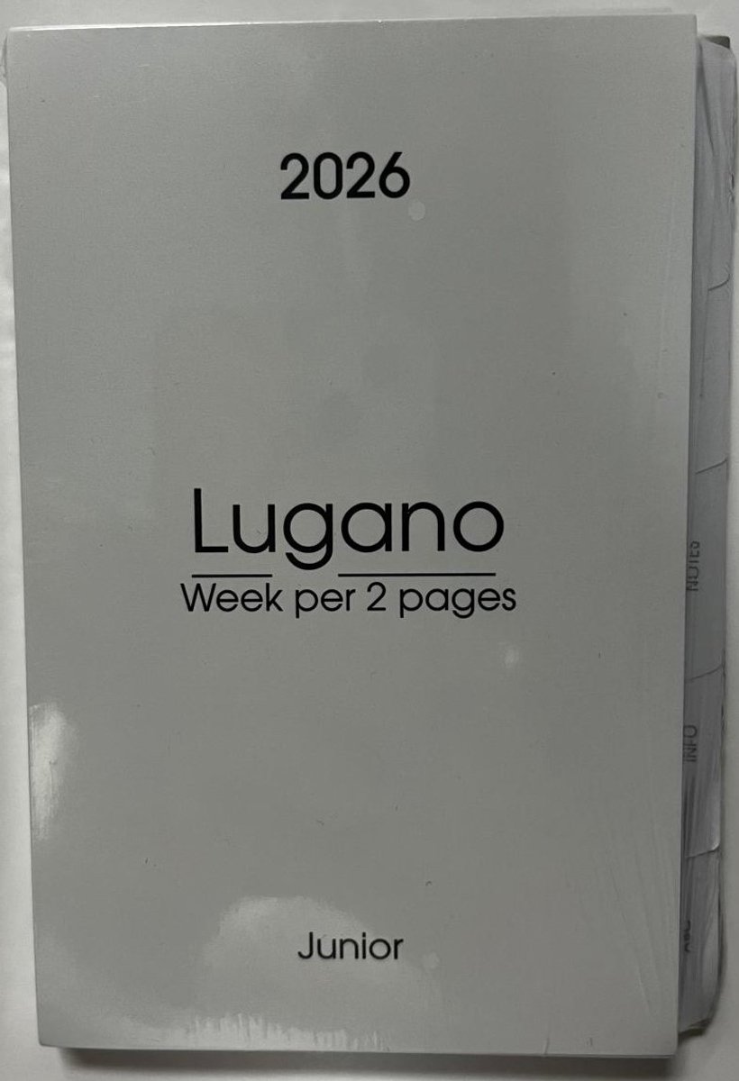 Lugano Inhoud Junior Wit - 2026 - Agendavulling - Week op 2 pagina's - 8x12,5cm