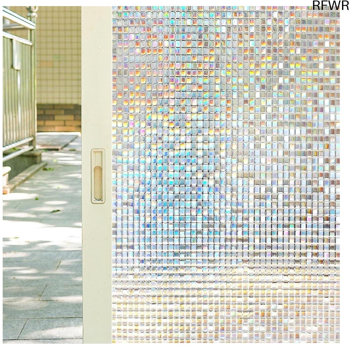 RFWR Privacy Raamfolie 40 x 220 cm - Lichtblokkerend met Spiegeleffect en Zelfklevend Design