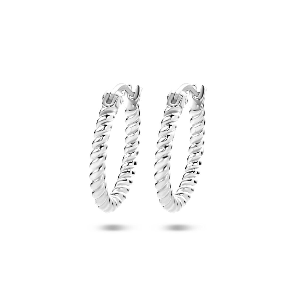 Zilver Gerhodineerd Oorringen Gedraaid 1337454
