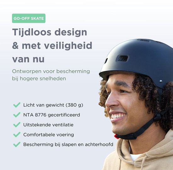 GOOFF® Skate Snorfiets Jethelm - Fietshelm voor Speed Pedelec - NTA 8776 Gecertificeerd - Snorscooter Helm voor Volwassenen - Goedgekeurd voor Blauw Kenteken en E Bike - Dames en Heren - M - Matzwart