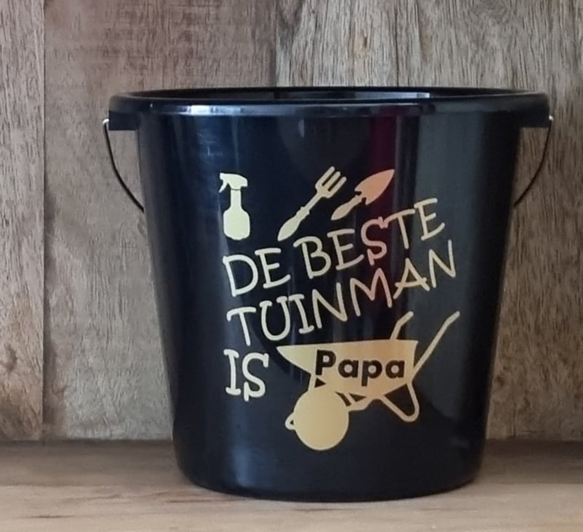 Cadeau emmer. De beste tuinman is Papa. Bouwemmer 12Liter