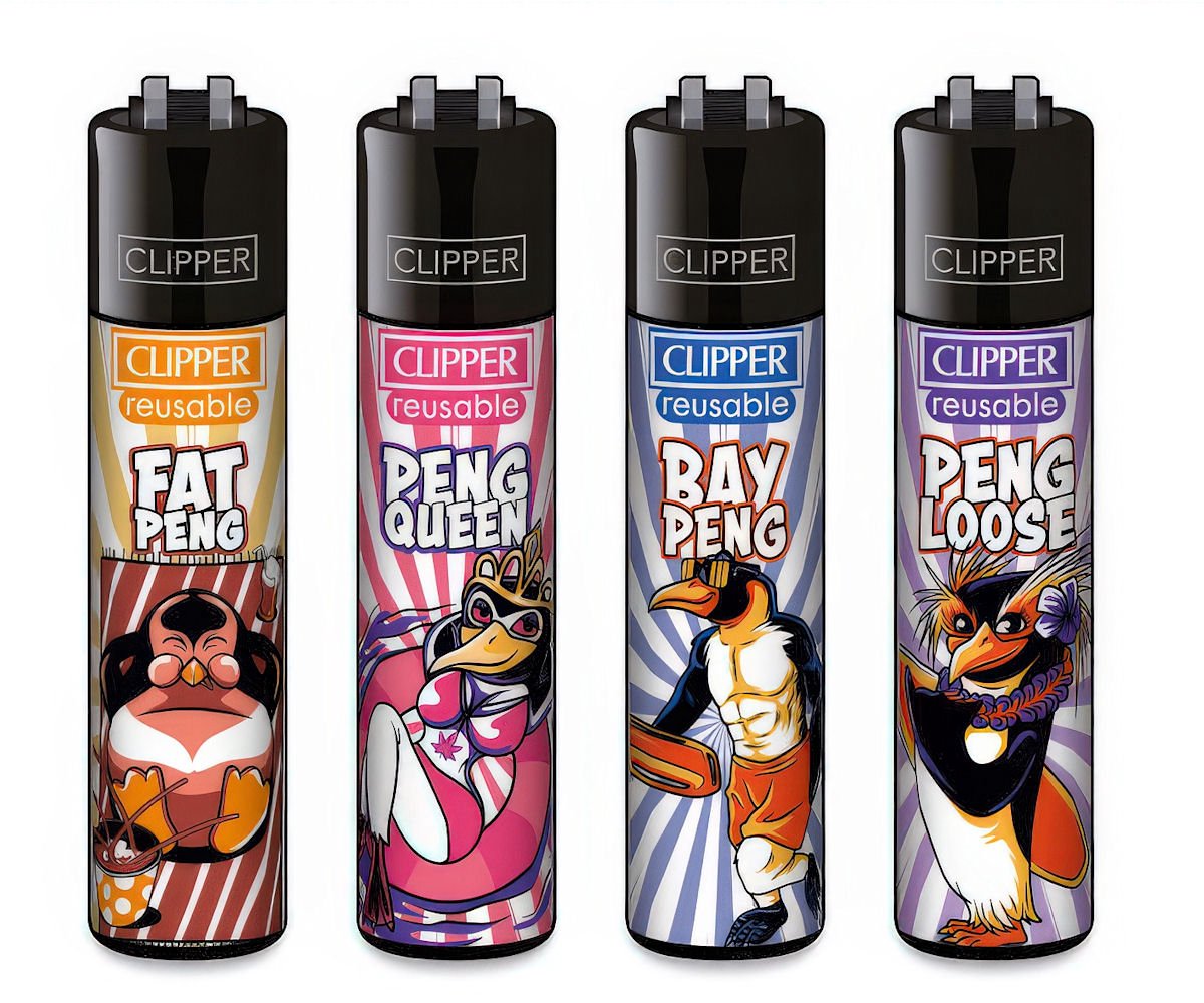 Clipper Classic Large Aanstekers "Penguin #2" (4 Stuks)