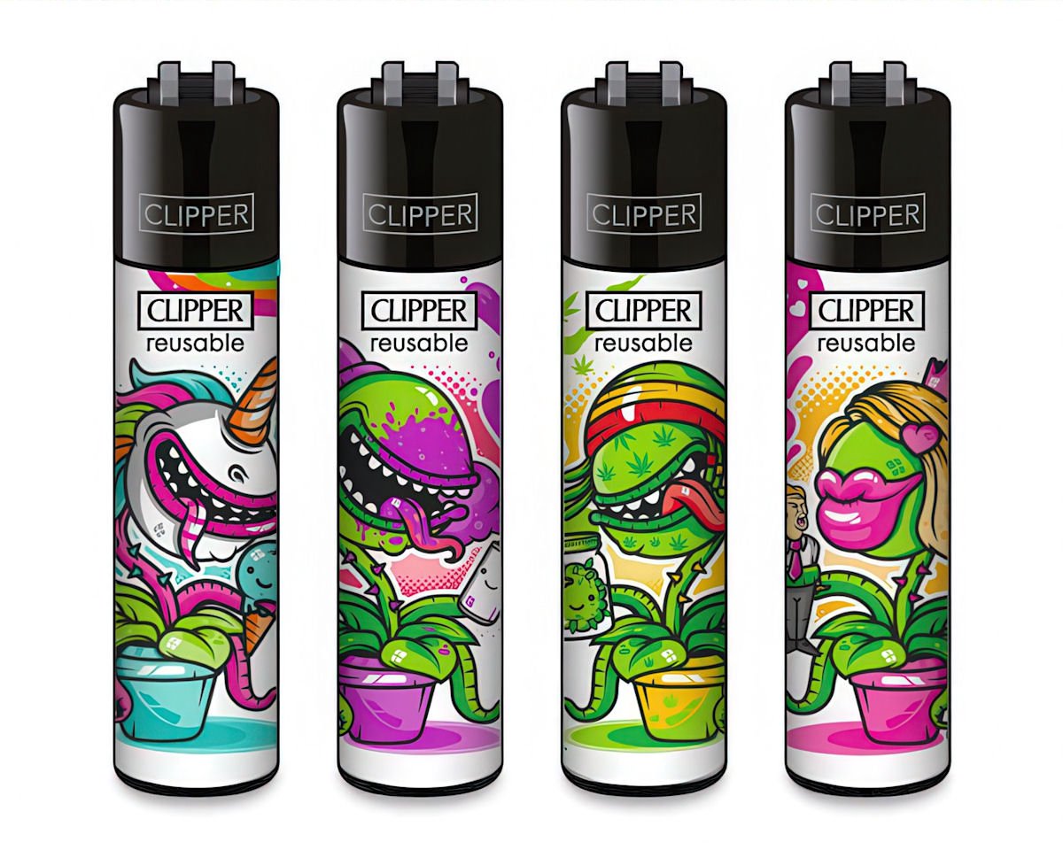 Clipper Classic Large Aanstekers "Venus Trap" (4 Stuks)