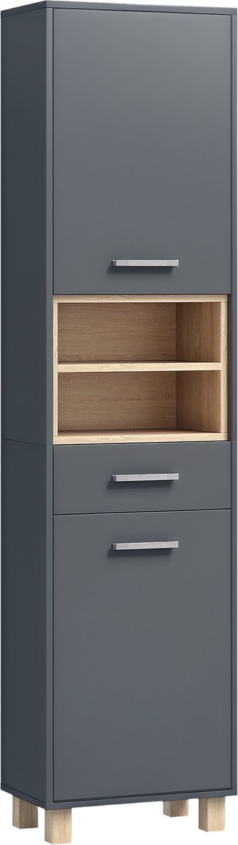 HOMCOM-Badkamermeubel-40x24x160cm-MDF-Grijs