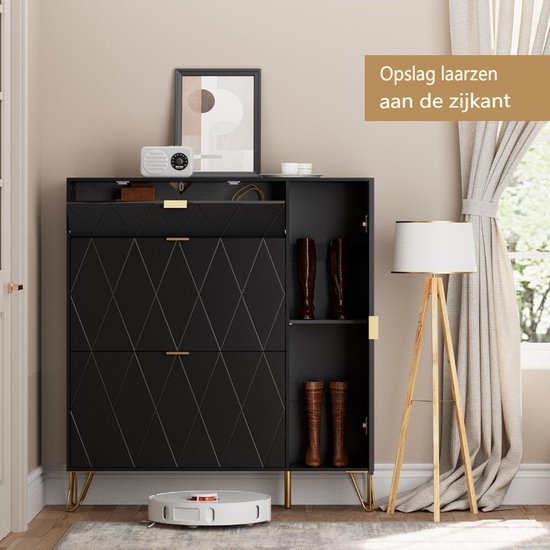 Schoenenkast Klaus 3 Lades 24x60x113 Cm - Voor 12-18 Paar - Bruin