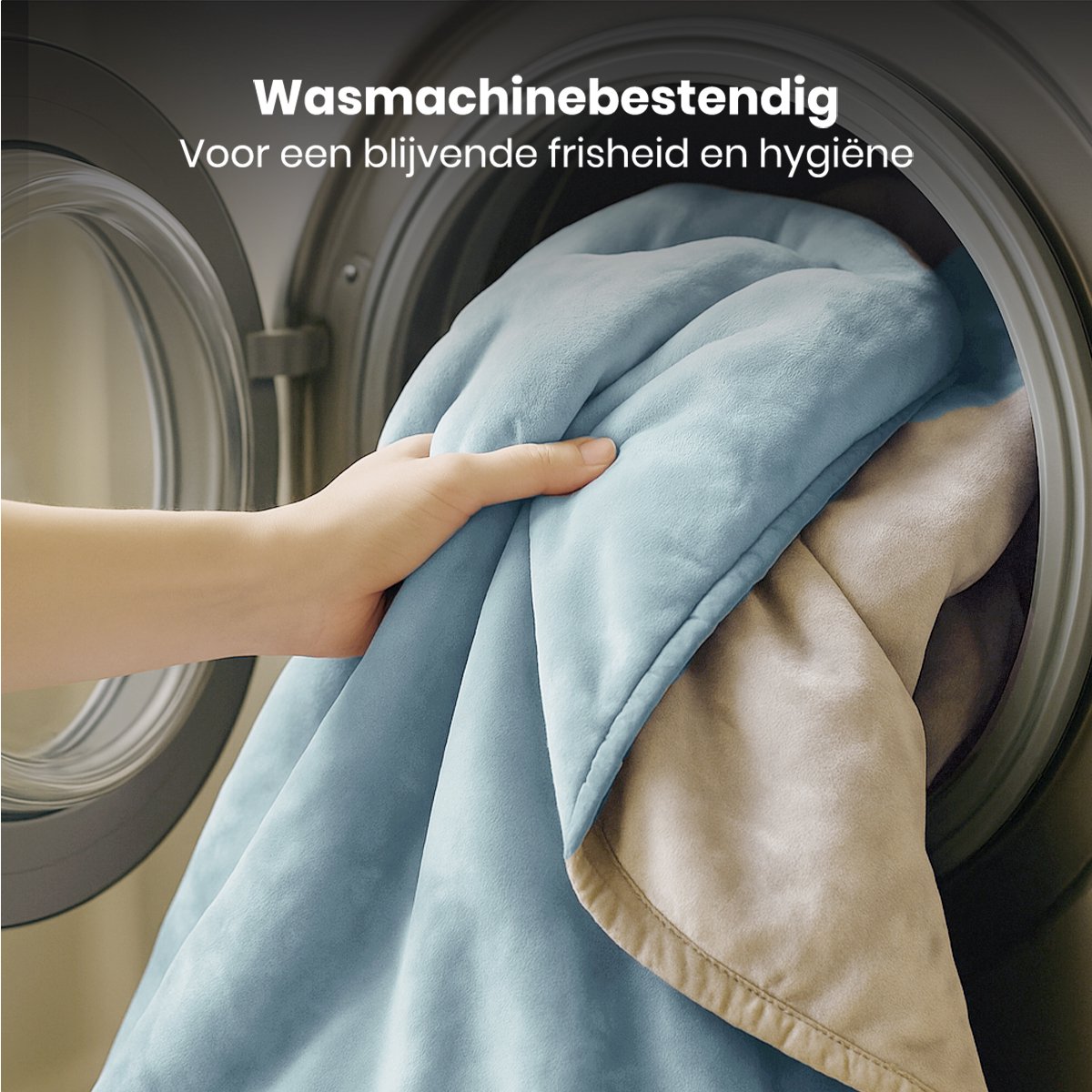 Auronic Elektrische Deken - 160 x 120 cm - 1 Persoons Warmtedeken - 3 Warmtestanden met Timer - Verwarmingsdeken - Lichtblauw – foto 5