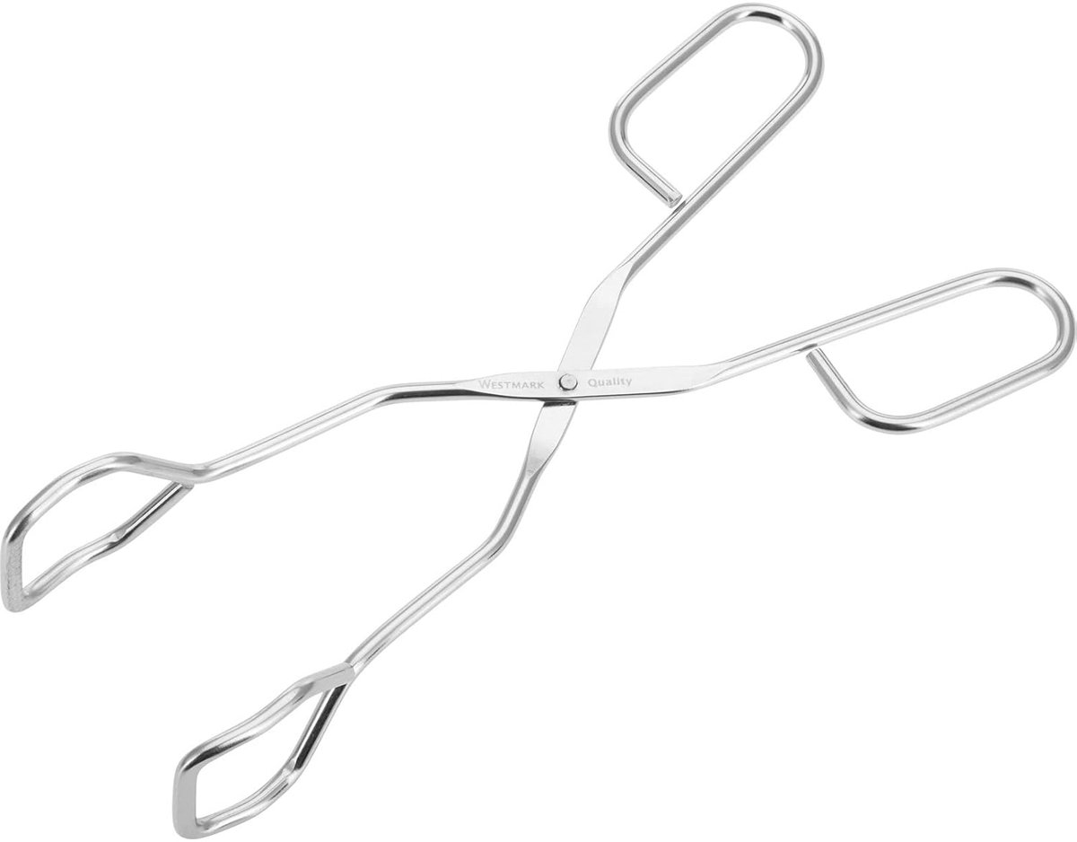 Lichte serveertang - ideaal voor voedsel - 1 stuk - zilver - roestvrij staal - 21,5 cm