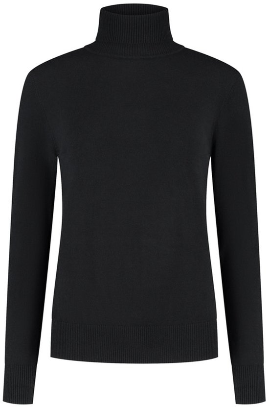 DAMES COLTRUI - Glad Gebreid - Viscose - Zwart - Maat S