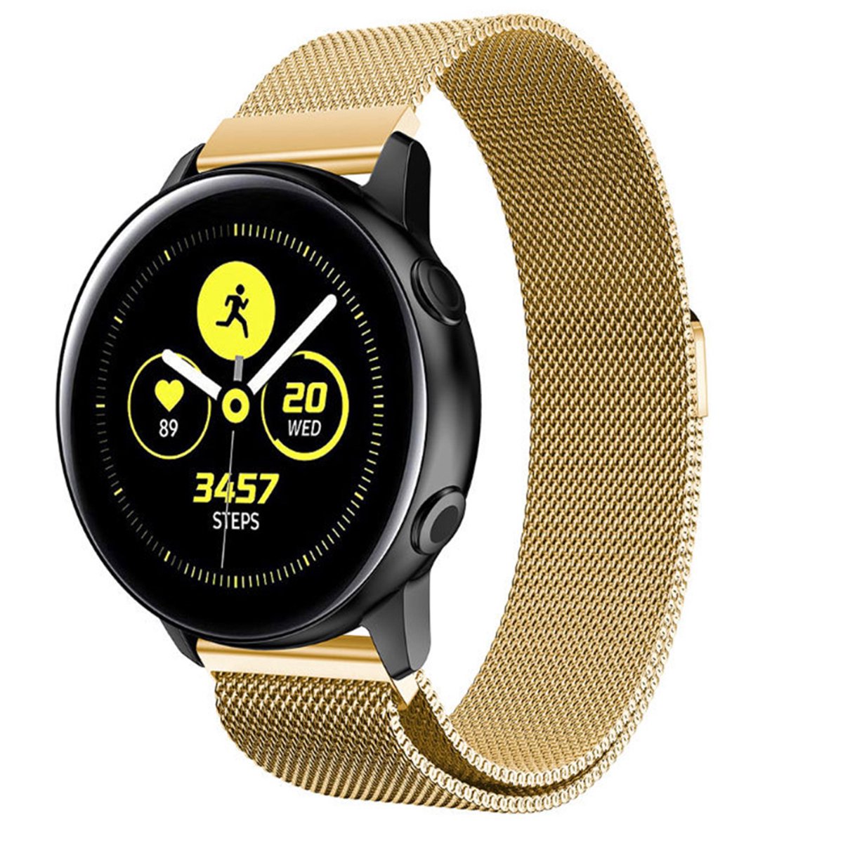 Qelus Goud Roestvrijstalen Mesh Horlogebandje - Magneetsluiting Snelwissel - Universeel Horlogeband Horlogebandje Voor Smartwatches Horloges - Instelbaar 167-252mm - 18mm