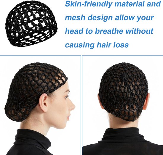Kit Filets Lavables SHTGOI Lot De 5 Filets à Cheveux Au Crochet Pour Dormir - En Protection Cheveux Dormir élastique